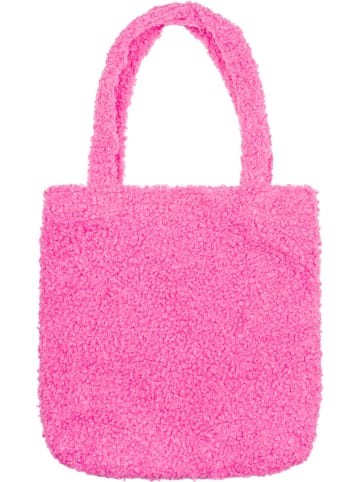 styleBREAKER Teddyfell Schultertasche in Pink