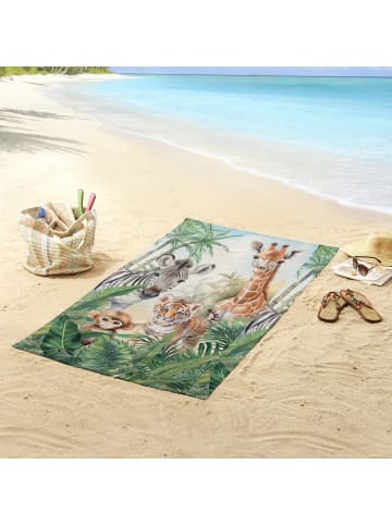 Good Morning Velours-Frottier Strandtuch in grün