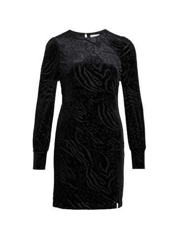 Vila Samtiges Nicki Kleid Leo Print Party Dress für Kurvige Frauen in Schwarz