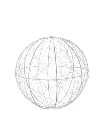 relaxdays LED Dekokugel in Silber - Ø 20 cm