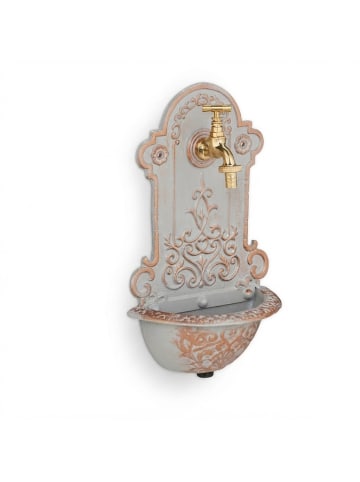 relaxdays Wandbrunnen in Gold/ Grau - (B)22 x (H)36 x (T)10,5 cm