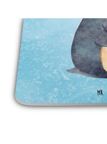 Mr. & Mrs. Panda Bierdeckel Pinguin Buch ohne Spruch in Eisblau