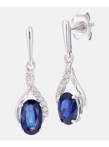 Diamant L'éternel Ohrringe aus 375 Weißgold mit 1.03 Karat Diamant mit Saphir