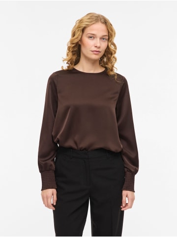 Vila Oberteil mit langen Ärmeln in Coffee Bean
