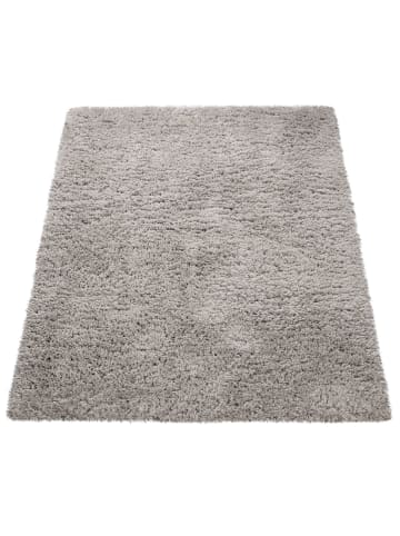 KADIMA DESIGN Hochflor Teppich Shaggy Unifarben Schlafzimmer in Grau