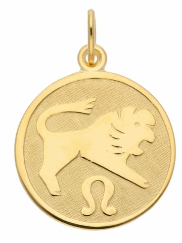 Adeliás 333 Gold Sternzeichen Anhänger Löwe Ø 16 mm in gold