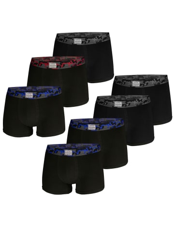 Luca David Boxershorts 7er Pack in Schwarz / Bund fleckentarn