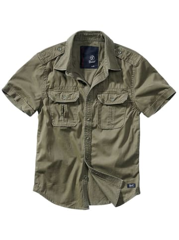 Brandit Hemd "Vintage Shirt Short Sleeve" in Grün