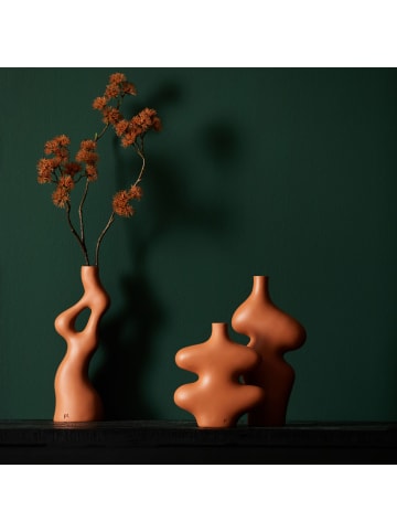 Present Time Vase Deko Organic Curves - Orange - 18x16x21,3cm