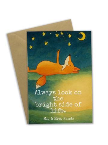 Mr. & Mrs. Panda Beileidskarte Fuchs Sterne Design mit Spruch in Weiß