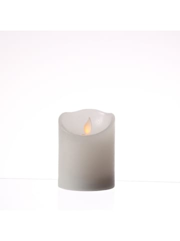 MARELIDA LED Kerze Twinkle Echtwachs bewegte Flamme D: 7,5cm H: 10cm in weiß