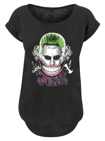 F4NT4STIC Long Cut T-Shirt Suicide Squad Joker Coloured Smile in schwarz