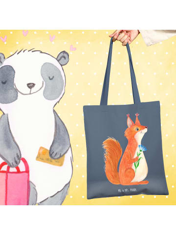 Mr. & Mrs. Panda Stofftasche Baumwolle Eichhörnchen Blume ohne S... in Indigo Blue