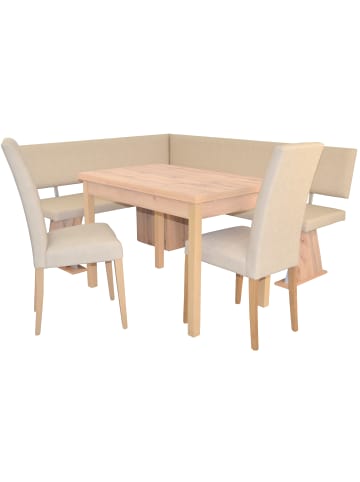 möbel-direkt 4tlg. Eckbankgruppe Schenkelmaß 150x182 cm in beige
