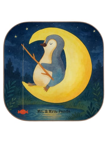 Mr. & Mrs. Panda Drink Coaster Pinguin Mond Design ohne Spruch in Weiß