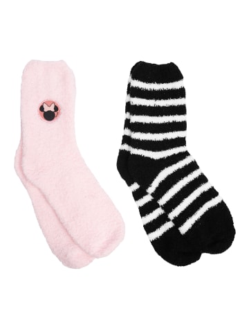 Disney 2er Pack Disney - Minnie Mouse Kuschelsocken in schwarz/rosa