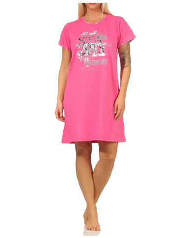 NORMANN kurzarm Nachthemd - 66902 in pink