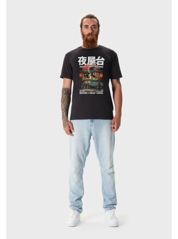 OLDSKULL T-Shirt Asian Tokyo Street Food Graphic in Black