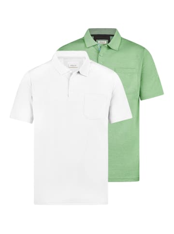Redmond Poloshirt Basic in Hellgrün / weiß