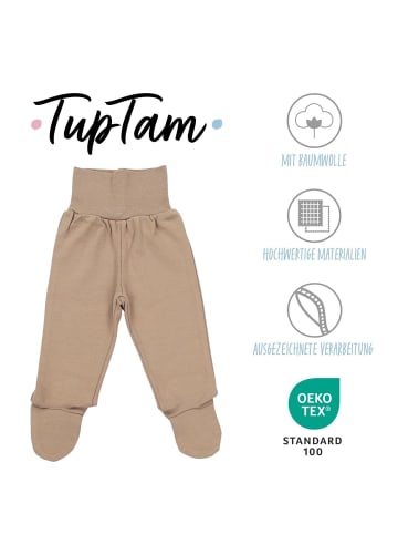 TupTam Baby Jungen Strampelhose mit Fuß 3er Pack in braun/schwarz