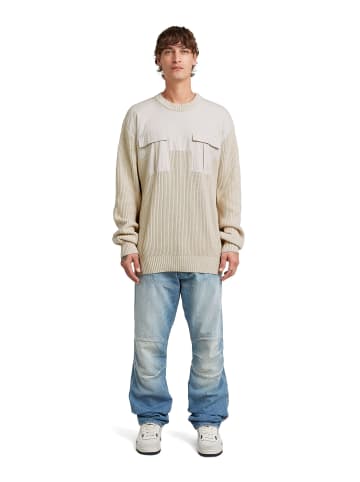 G-Star Raw Woven Mix Knit Pullover whitebait