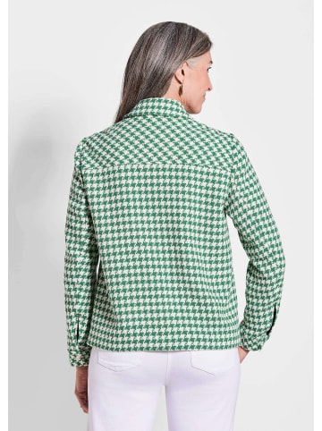 GOLDNER Jacke Blazer mit Hahnentrittmuster in grün / weiß / gemustert