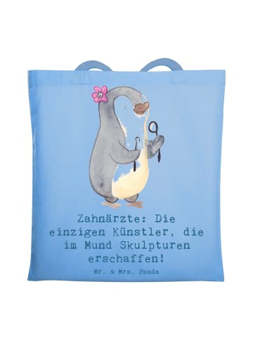 Mr. & Mrs. Panda Beutel Zahnarzt Künstler mit Spruch in Sky Blue