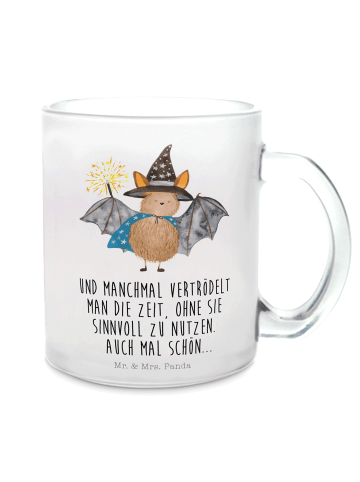 Mr. & Mrs. Panda Becher Fledermaus Zauberer mit Spruch in Transparent