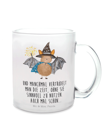 Mr. & Mrs. Panda Teetasse Fledermaus Zauberer mit Spruch in Transparent