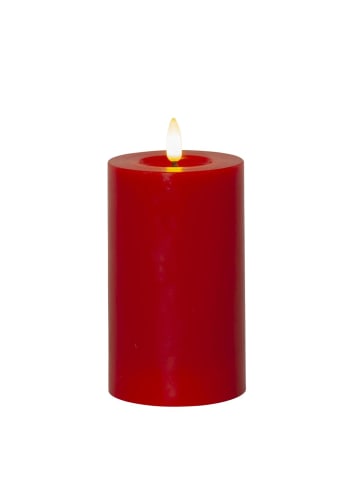 MARELIDA LED Kerze LINA Echtwachs 3D Flamme H: 17,5cm in rot