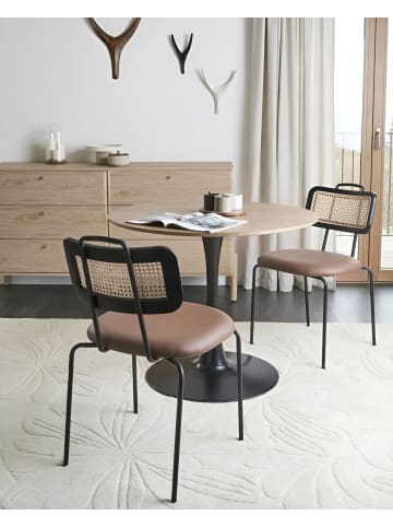 Beliani 2er-Set Esszimmerstuhl ADELANTO in Braun/Schwarz