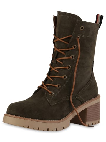 VAN HILL Schnürstiefeletten Grace in Olivgrün