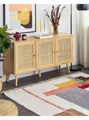 Beliani Kurzflor NIKSAR in Bunt/Beige/Grau - (W) 160 x (H) 1.2 x (L) 230 cm