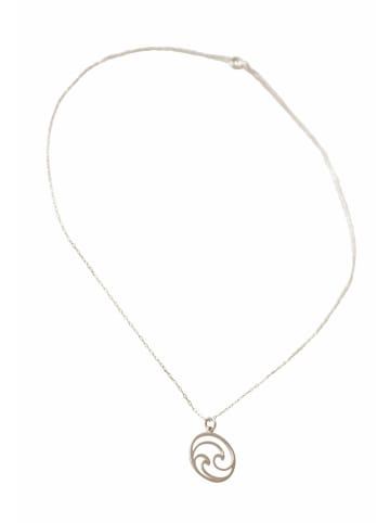 Gemshine Halskette mit Anhänger Maritim Wellen Meer in silver coloured