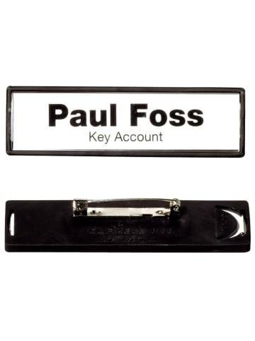 Durable Namensschilder Clip-Card mit Plattennadel schwarz 17x67mm Packung mit 25 Stück