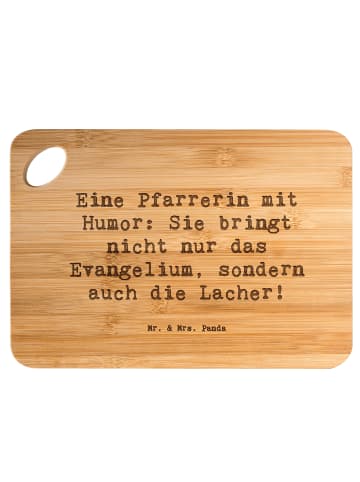 Mr. & Mrs. Panda Brotzeitbrett Spruch Humorvolle Pfarrerin mit S... in Braun