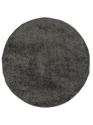 Pergamon Hochflor-Teppich Aloha Rund in anthrazit