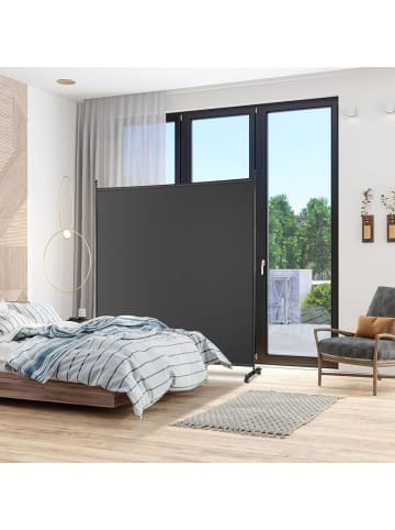 COSTWAY 184cm Raumteiler auf Rollen in Schwarz