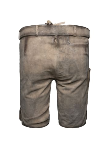 Maddox Country Lederhose Horn in grau