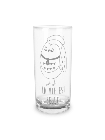Mr. & Mrs. Panda Wasserglas Eule Frankreich mit Spruch in Transparent