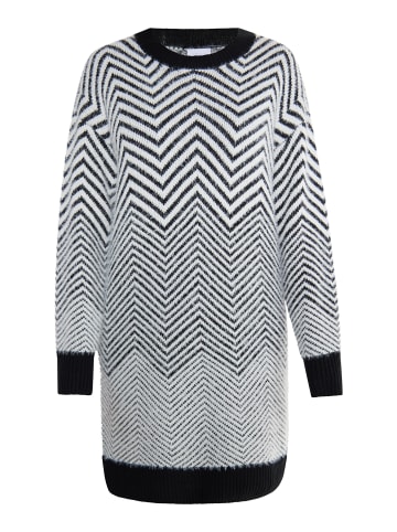 usha WHITE LABEL Damen Strickkleid in Schwarz Weiss