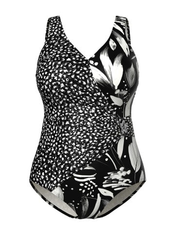 Ulla Popken Badeanzug in schwarz