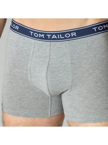 Tom Tailor Boxershorts 6er Pack in Grau / Weiß / Navy