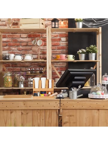 relaxdays Kaffee Organizer in Natur - (B)34,5 x (H)29,5 x (T)17 cm