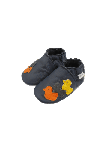 Yalion Leder-Krabbelschuhe "Ente" in Dunkelblau
