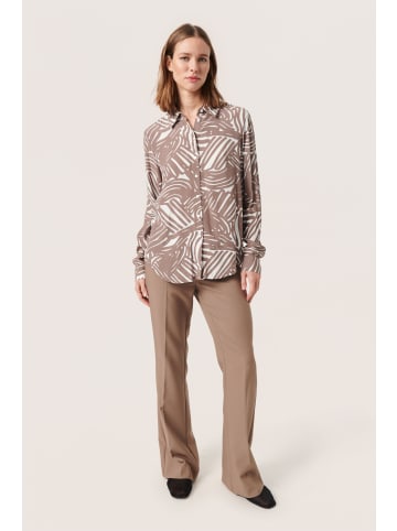 Soaked in Luxury Langarm-Bluse SLMarian in Walnut Lines