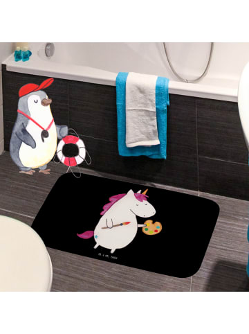 Mr. & Mrs. Panda Badteppich Einhorn Künstler ohne Spruch in Schwarz