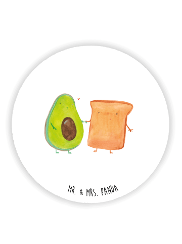 Mr. & Mrs. Panda Rund Magnet Avocado Toast ohne Spruch in Weiß