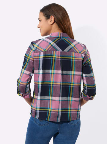 WITT WEIDEN Flanell-Bluse in marine-altrosa-kariert