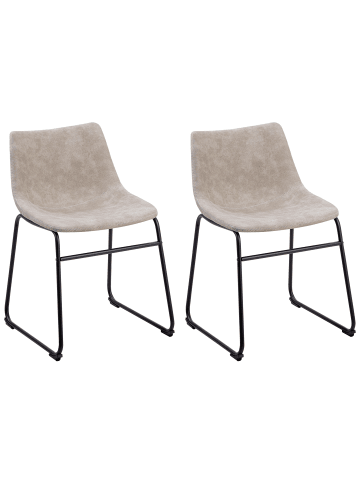 Beliani 2er-Set Esszimmerstuhl BATAVIA in Beige/Schwarz